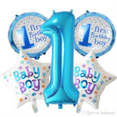1st Birthday Balloon Bouquet Blue Large
