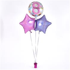 8th Birthday Balloon Bouquet Pink
