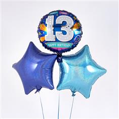 Birthday 13th Balloon Bouquet Blue 