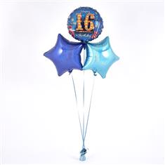 Birthday 16th Balloon Bouquet Blue