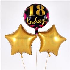 Birthday 18th Balloon Bouquet Gold