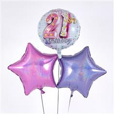 Birthday 21st Balloon Bouquet Pink