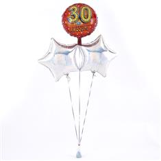 Birthday 30th Balloon Bouquet Orange