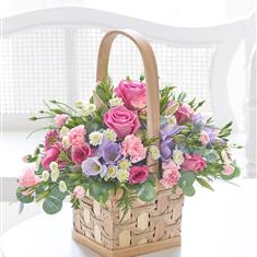 Extra large Pink and Lilac Funeral Basket