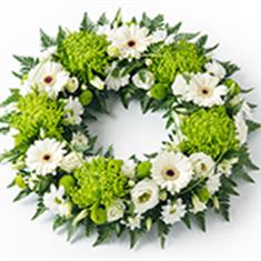 Green and White Wreath