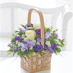 Large Lilac and White Basket