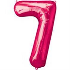 Large Pink 7 Balloon