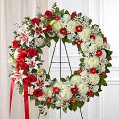 White and Red Wreath Tribute