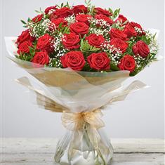 Extra Large Heavenly Red Rose Hand-tied