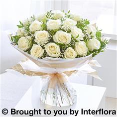 Large Heavenly White Rose Hand-tied
