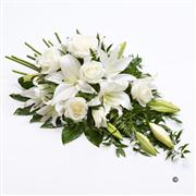 Large Rose and Lily Spray - White