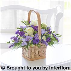 Large Scented Lilac &amp; White Basket