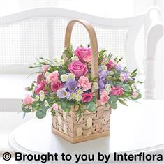 Large Scented Pink &amp; Lilac Basket with Chocolates