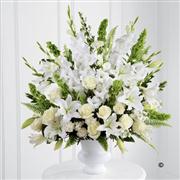 Large White and Green Service Arrangement