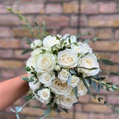 All White Rose Bridal Bouquet 