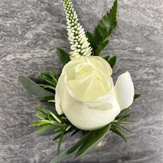 White Rose and Veronica Buttonhole 