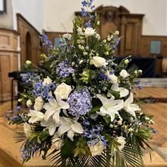 Blue and White Pedestal 