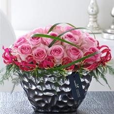 Luxury Pink Rose and Gloriosa Arrangement