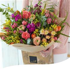 Gift Box - Vibrant Spring Tulips Hand-Tied (Large) 