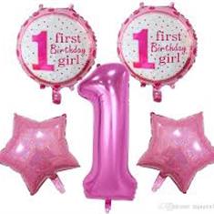 1st Birthday Balloon Bouquet Pink Large