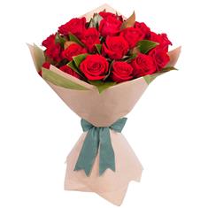 24 Red Roses With foliage