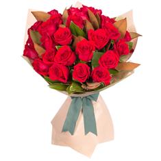 36 Red Roses with foliage