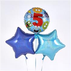 5th Birthday Balloon Bouquet Blue
