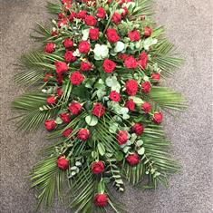 6 Foot Red Rose Coffin Spray