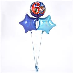 6th Birthday Balloon Bouquet Blue