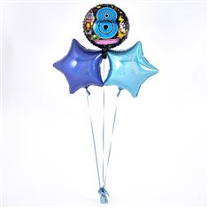 8th Birthday Balloon Bouquet Blue