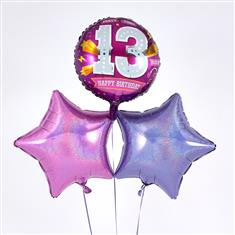 Birthday 13th Balloon Bouquet Pink  