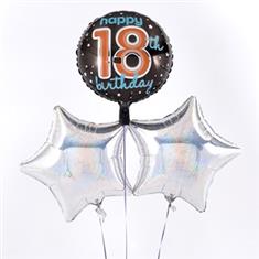 Birthday 18 Balloon Bouquet Silver