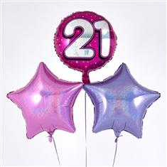Birthday 21 Balloon Bouquet Pink