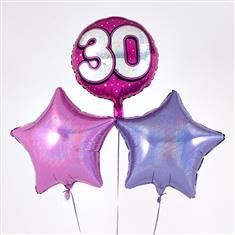 Birthday 30th Balloon Bouquet Pink
