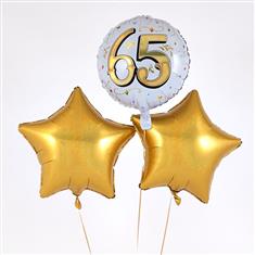 Birthday 65th Balloon Bouquet Gold