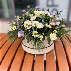 Cream and Lilac Hatbox 