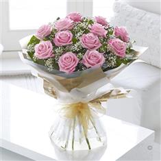 Heavenly Pink Rose Hand Tied