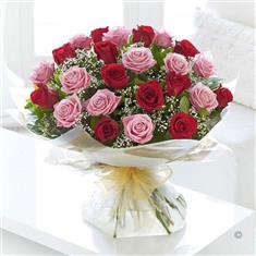 Heavenly Red and Pink Rose Hand Tied Extra Large