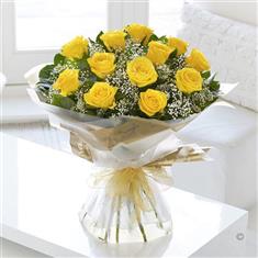 Heavenly Yellow Rose Hand Tied