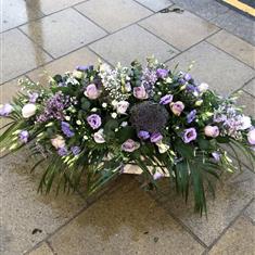 Lilac and Purple Coffin Spray 
