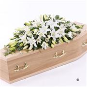 Lily Casket Spray - White 4ft