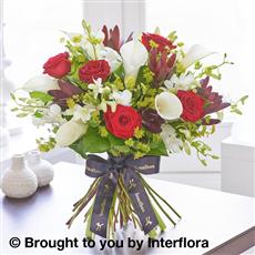 Luxury Red Rose &amp; White Calla Lily Hand-tied