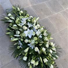 Luxury Rose, Lily and Viburnum coffin spray