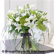 Luxury White Lily &amp; Anthurium Contemporary Hand-tied