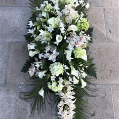 Mixed Orchid and Hydrangea Coffin Spray 