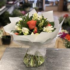 Orange and White Spring Hand Tied