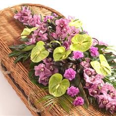 Orchid Coffin Spray