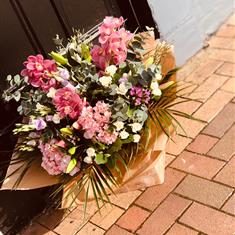 Pink Cymbidium and Hydrangea Bouquet