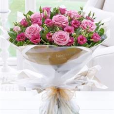 Pink Lisianthus Hand Tied