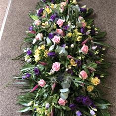 Purple, Pink and Lemon Coffin Spray